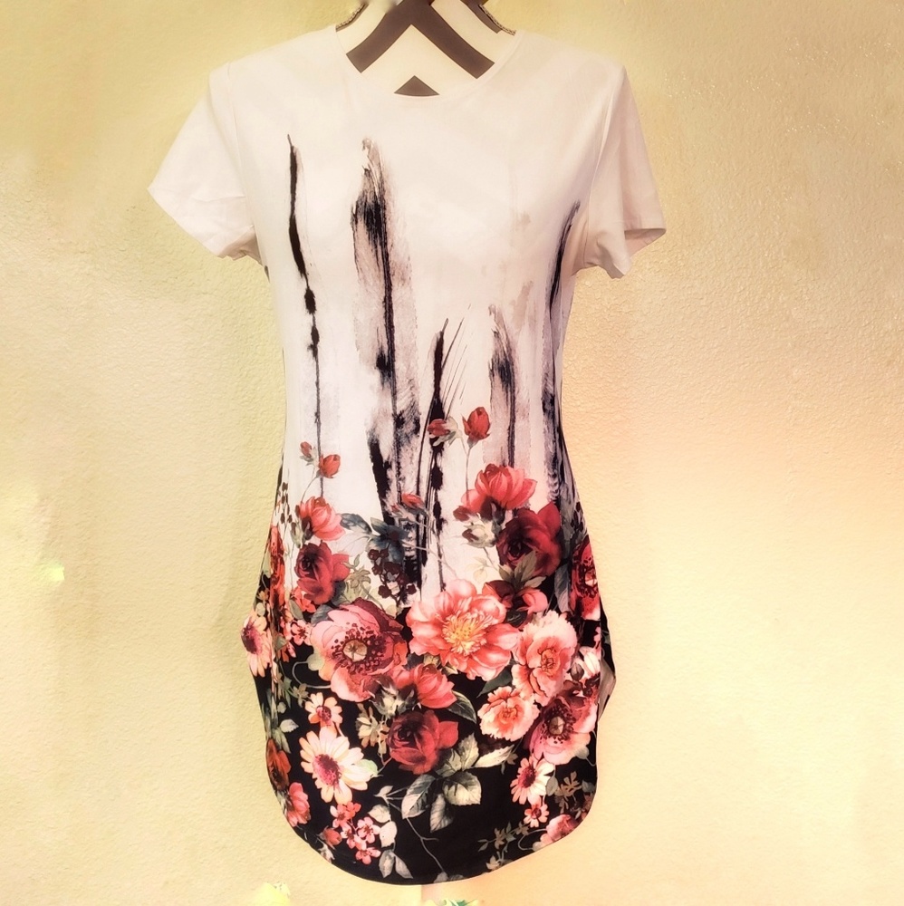 Floral long tee